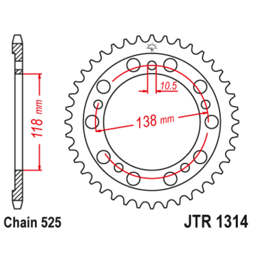 Звезда ведомая JTR1314 39 - миниатюра 1