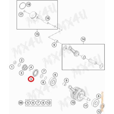 Сальник коленвала SX65 12 22 TC65 17 22 MC65 21 22 30x47x7 (0760304774E) - миниатюра 1