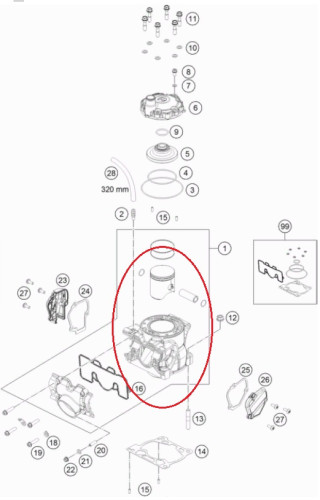 Цилиндр поршень КТМ HQ125(c23) original - фото 1