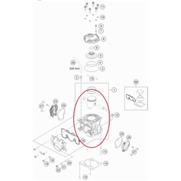 Цилиндр поршень КТМ HQ125(c23) original - миниатюра 1