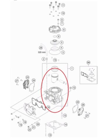 Цилиндр поршень КТМ HQ125(c23) original