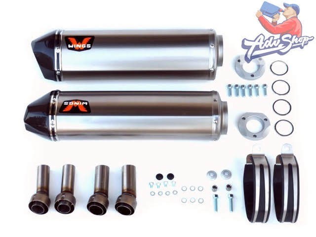 Wings Titanium Mufflers прямоточный титановый выхлоп (silver) 950 / 990  05 13 (комплект)