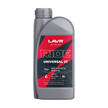 LAVR Моторное масло MOTO Ride Universal 2T FC 1л ( Ln7741 ) - миниатюра 1