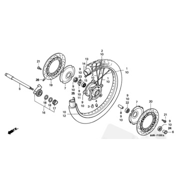 HONDA спица + ниппель переднее колесо 245мм  XL650  XL600  97 -06 ( 06441MAW760 ) (A) - миниатюра 2
