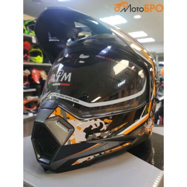 Шлем мотард AiM JK802S Orange Grey Black - миниатюра 4