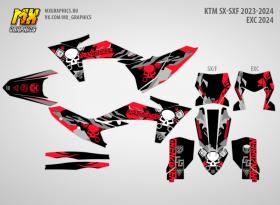 Наклейки на кроссовый и эндуро мотоцикл KTM SX SXF 2023 2024, EXC 2024 2025. Серия RG GrenzGaenger - фото 1
