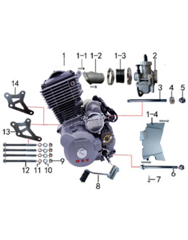 Двигатель в сборе 250cc ZS172FMM-3A(CB250-F).123.1600