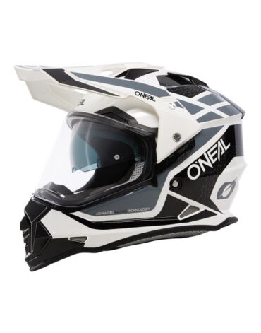 ONEAL Шлем кроссовый со стеклом Sierra R V24 белый, глянец белый черный