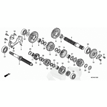 HONDA Вторичный вал XRV750 90 03 ( 23220MBA000 / 23220 MAY 000 / 23220 MV1 000 ) - миниатюра 4
