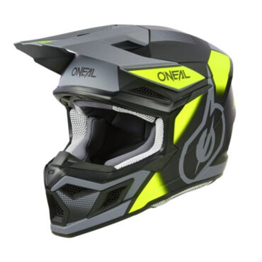 Oneal Шлем кроссовый 3Series Neon Vision V.24 серый желтый - миниатюра 3