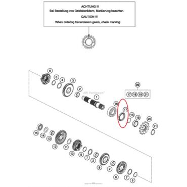 Сальник вала ведущей звезды KTM250 350SXF(c08) - миниатюра 1