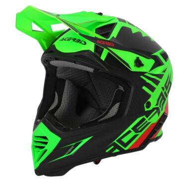 Шлем кроссовый Acerbis X TRACK 22 06 Fluo Green Black - миниатюра 1