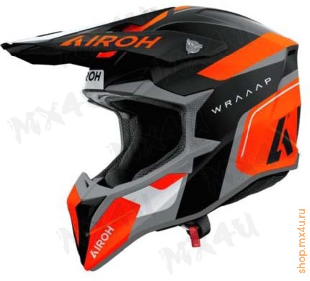 Кроссовый шлем Wraaap Conquer Orange Matt - фото 1
