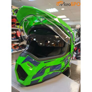 Шлем детский мотард AiM JK802Y Green Blue - миниатюра 5