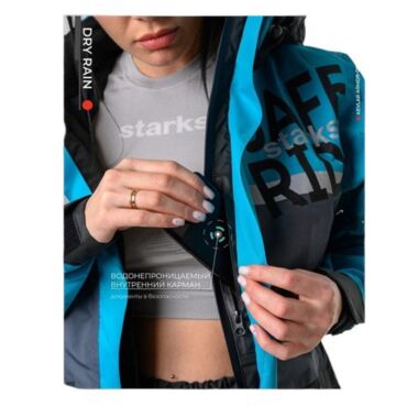 Starks Дождевая куртка женская Dry Rain DR 219 Серый Бирюзовый - миниатюра 6