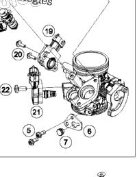 KTM Датчик положения дроссельной заслонки 125 200 250 390 Duke RC 13 23 ( 90141070000 ) - миниатюра 3