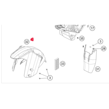KTM FRONT FENDER Крыло переднее черное 1190 1290 Adventure R /14 20 ( 6030801000033 ) - миниатюра 1