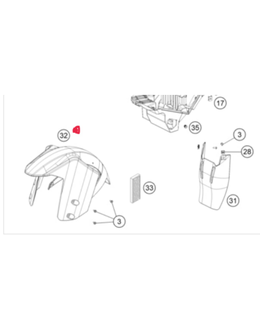 KTM FRONT FENDER Крыло переднее черное 1190 1290 Adventure R /14 20 ( 6030801000033 )