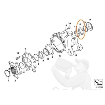 BMW SHAFT SEAL - 59,8X75X8 Сальник редуктора   ( 33 11 7 722 890 ) - миниатюра 1