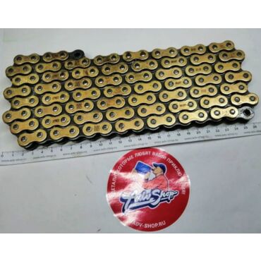 DID цепь 520 VX3 GB 110 звеньев золотая ( замок клипса в комплекте ) - миниатюра 1