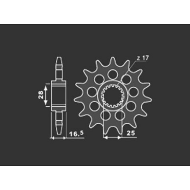 PBR 2147 16 Звезда ведущая 16 зубов 950 990 1090 1190 1290  ( JTF1904 16 ) - миниатюра 1