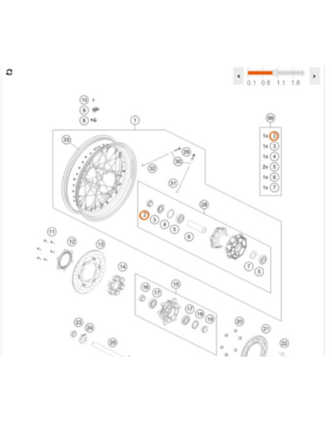 KTM Спейсер заднего колеса правый 890 1190 1290 Adv 15 24 ( 60310013100 / 60310013000)