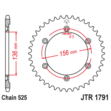 Звезда ведомая JTR1791 46 - миниатюра 1