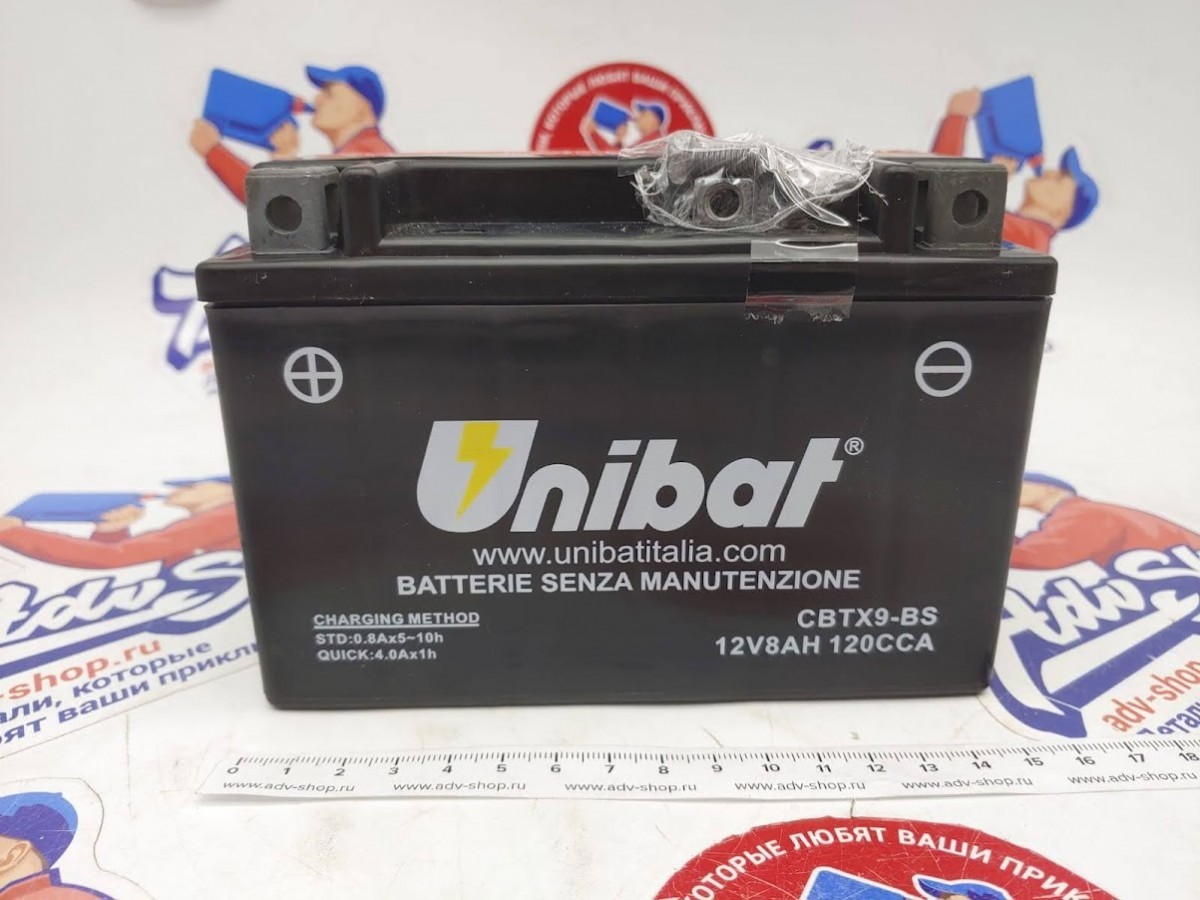 UNIBAT CBTX9 BS АКБ аккумулятор ( YTX9 BS )125 250 390 690 Duke /  XR650L / XTZ660 - фото 2