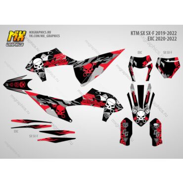Наклейки на эндуро и кроссовый мотоцикл KTM SX-SXF 2019-2022 EXC 2020-2023. Серия RG-GrenzGaenger - миниатюра 1