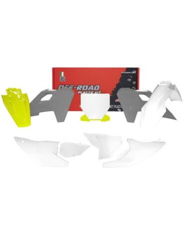 Комплект пластика Husqvarna Кросс TC FC 125 450 (2023 2024), Белый желтый серый