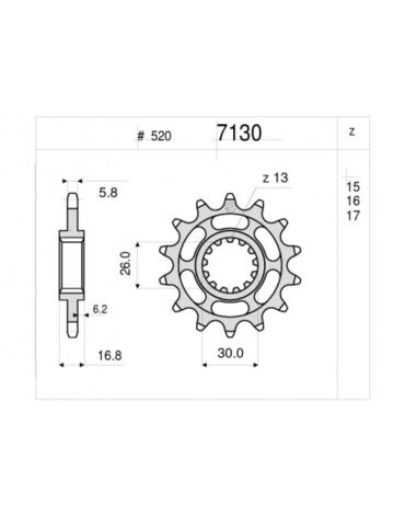 Звезда ведущая Ognibene 7130 Z14 (JTF1269.14)