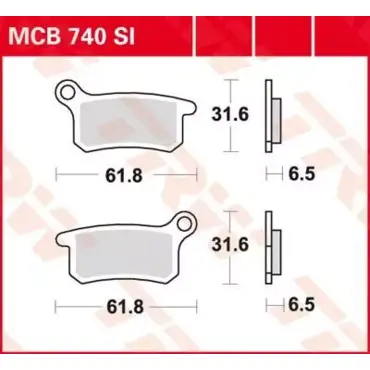 Колодки тормозные дисковые MCB740SI - миниатюра 1