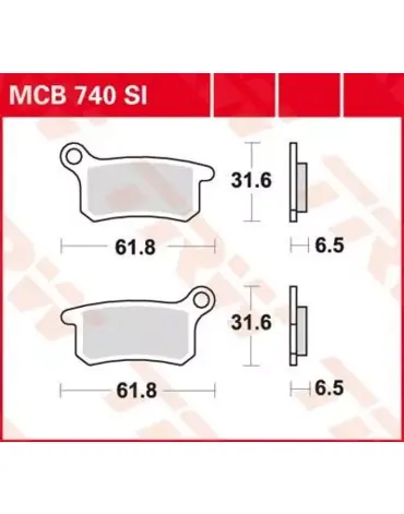 Колодки тормозные дисковые MCB740SI