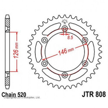 Звезда ведомая JTR808.47SC - миниатюра 1
