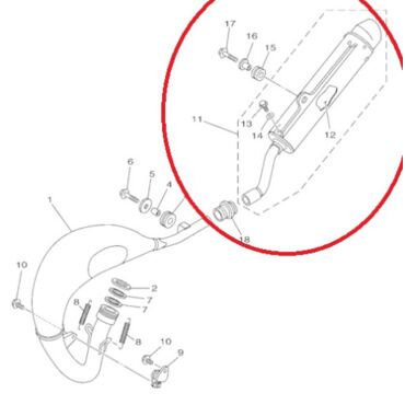Насадка выхлопной трубы YZ85 (02 18), original - миниатюра 1