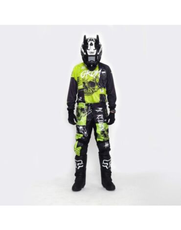 Grom Штаны кроссовые подростковые MX Religion lime