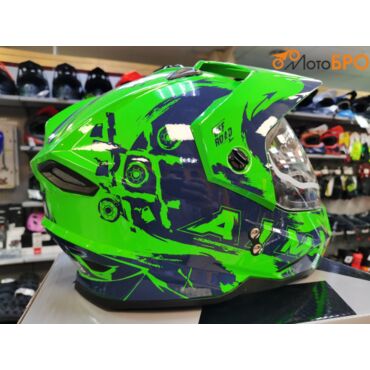 Шлем детский мотард AiM JK802Y Green Blue - миниатюра 6