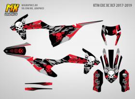 Наклейки на эндуро мотоцикл KTM EXC XC XCF 2017 2019. Серия RG GrenzGaenger - фото 1