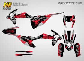 Наклейки на эндуро мотоцикл KTM EXC XC XCF 2017 2019. Серия RG GrenzGaenger - миниатюра 1