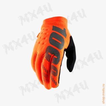 Перчатки для мотокросса утепленные Brisker Fluo Orange оранжевые - миниатюра 1