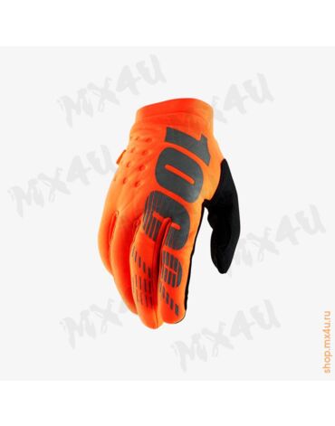 Перчатки для мотокросса утепленные Brisker Fluo Orange оранжевые