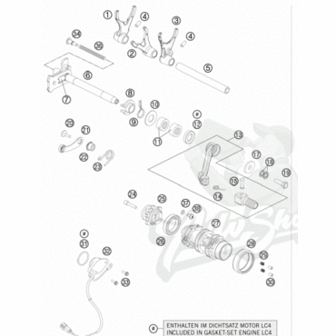 KTM лапка переключения передач 690 E / R 07 13 ( 76234031000 ) - миниатюра 2