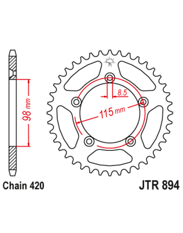 Звезда ведомая стальная 50 зубов KTM 65SX JT