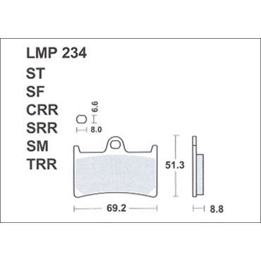 Колодки дискового тормоза AP Racing LMP234 ST (FDB605 / FA252) - миниатюра 1