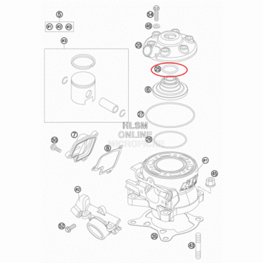 Уплотнительное кольцо головки KTM85 (03 12) 22,00X2,5 - миниатюра 1