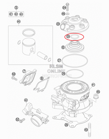 Уплотнительное кольцо головки KTM85 (03 12) 22,00X2,5