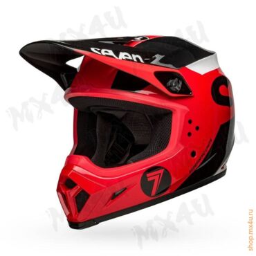 Мотошлем MX 9 Seven Phaser Gloss Red Black - миниатюра 4