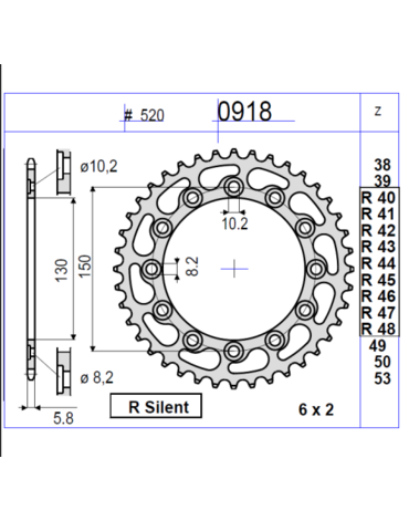 Звезда ведомая Ognibene 918 R47 (JTR245 3.47 / JTR305.47)