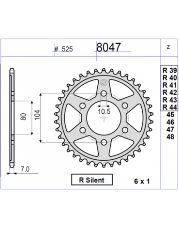 Звезда ведомая Ognibene 8047 R39 (JTR1489.39)