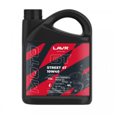 Масло моторное LAVR MOTO GT Street 4T 10W 40 4л - миниатюра 1